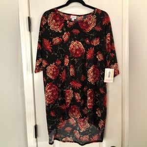 Lularoe Black Floral Irma high low Women Blouse